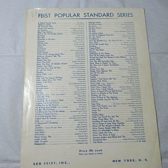 Vintage My Blue Heaven Leo Feist George Whiting Walter Donaldson Sheet Music Art - Picture 5 of 8